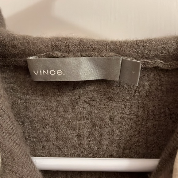 EUC Vince Cashmere Grey Hoodie Hooded Sweater Full Zip Pockets Sz S Nordstrom - Picture 2 of 7